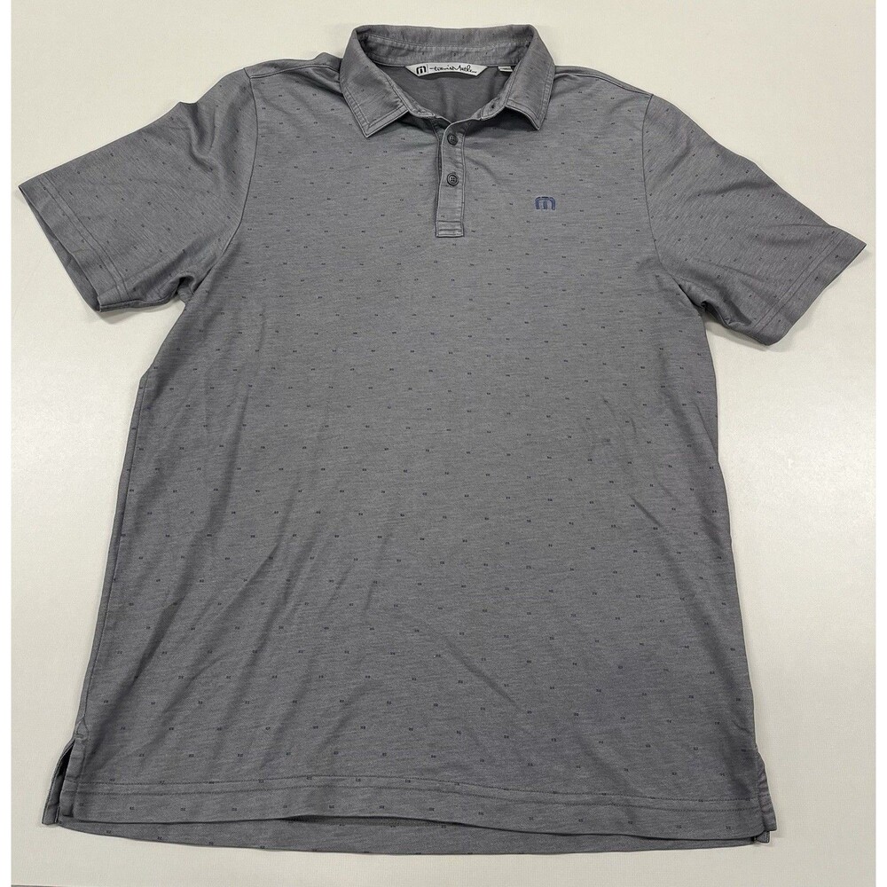 Travis Mathew Men's Medium Polo Golf Shirt Short Sleeve Gray Lightweight
